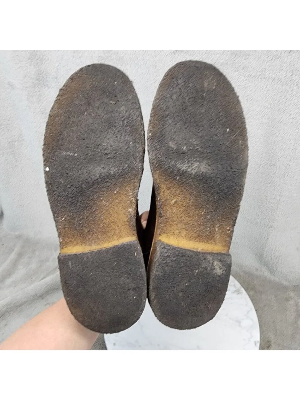 Clarks Shoes Mens Size 9 Brown Leather Originals Crepe Sole Chukka Boots *Read*